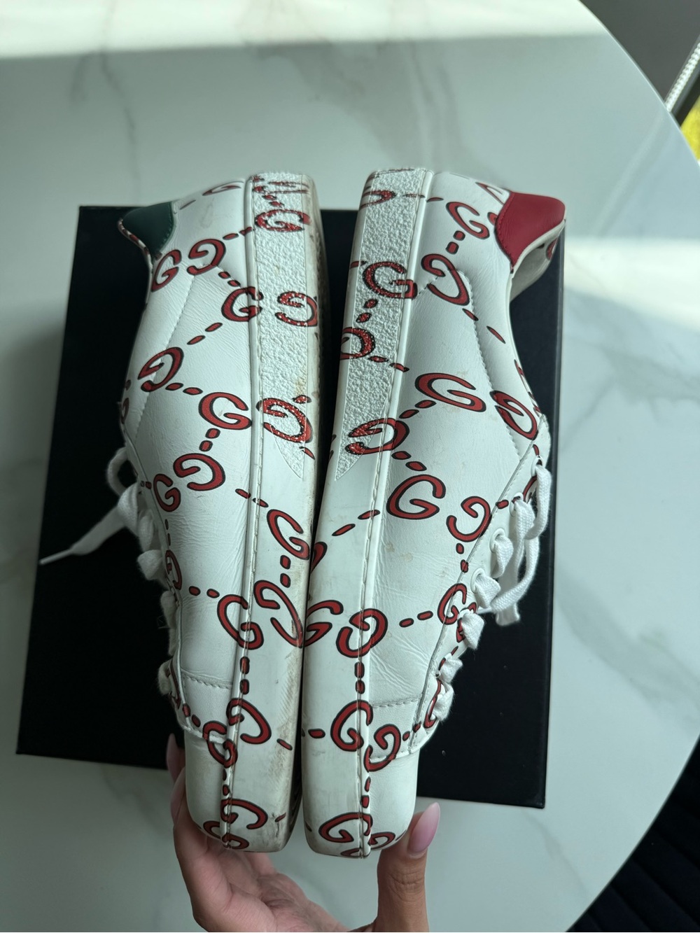 Gucci Men’s Ace Ghost GG print sneakers - Picture 5 of 9